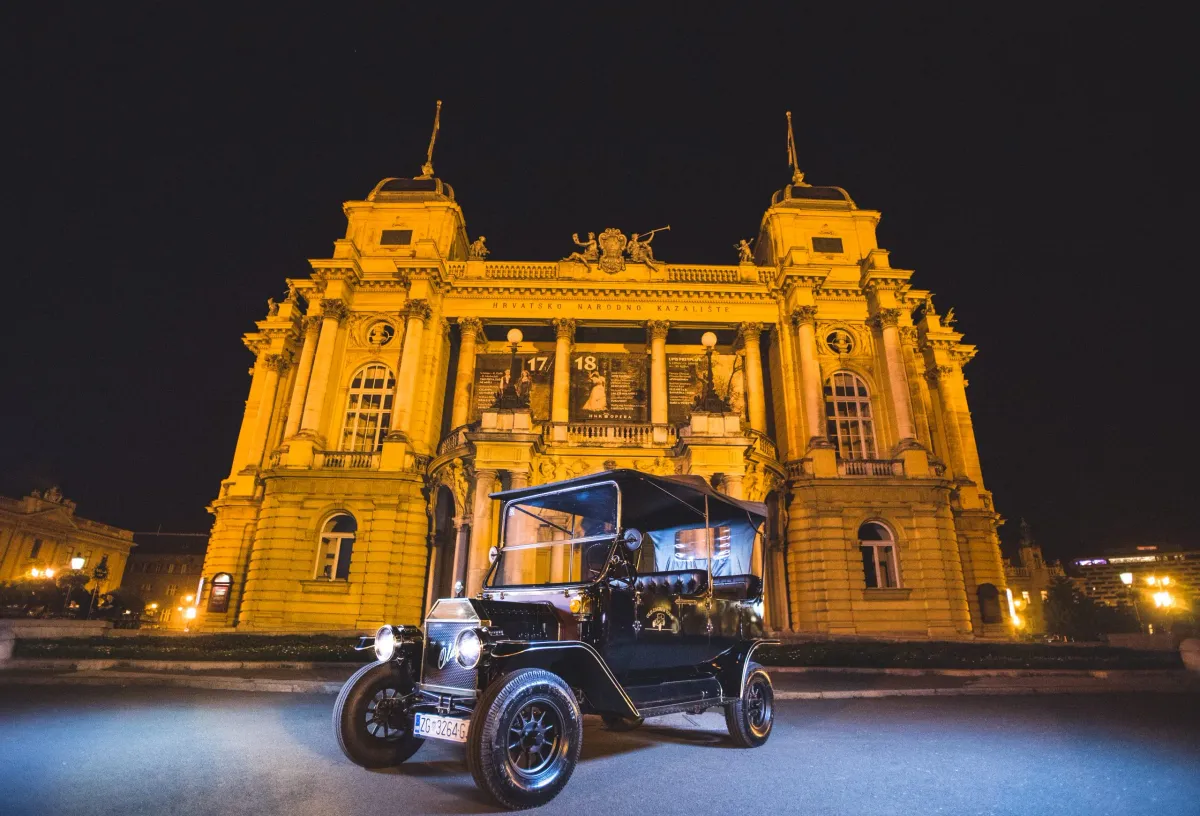 Oldy at night in Zagreb city centre